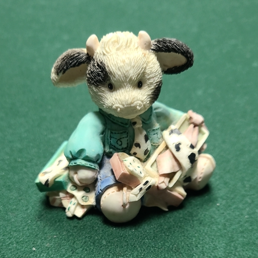 Adorable Cow Figurine for Small Pets